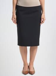 Jupe mi-longue doublure textile noir GUY DUBOUIS femme