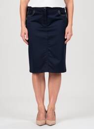 Jupe mi-longue stretch bleu CHRISTINE LAURE femme