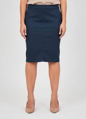 Jupe mi-longue stretch bleu CHRISTINE LAURE femme