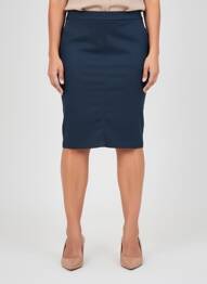 Jupe mi-longue stretch bleu CHRISTINE LAURE femme