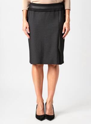 Jupe mi-longue stretch noir CHRISTINE LAURE femme