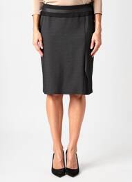 Jupe mi-longue stretch noir CHRISTINE LAURE femme