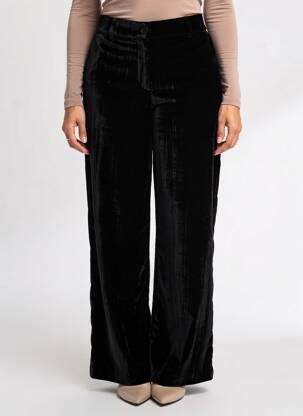 Pantalon droit stretch taille normale noir C'EST BEAU LA VIE femme