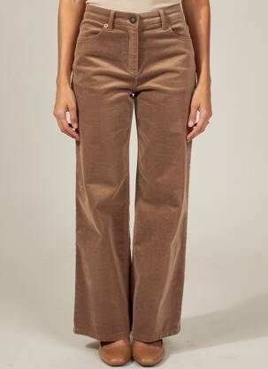Pantalon flare stretch taille haute jaune C'EST BEAU LA VIE femme
