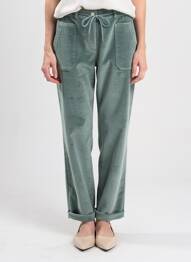 Pantalon droit stretch taille haute vert C'EST BEAU LA VIE femme