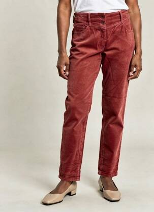 Pantalon droit stretch taille haute orange C'EST BEAU LA VIE femme