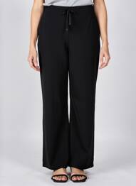 Pantalon large tissage popeline taille normale noir C'EST BEAU LA VIE femme