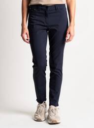 Pantalon slim tissage popeline taille normale bleu JULIE GUERLANDE femme