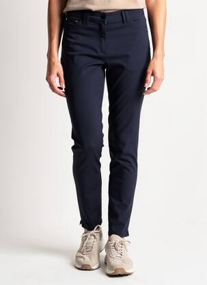 Pantalon slim tissage popeline taille normale bleu JULIE GUERLANDE femme