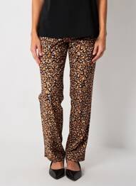 Pantalon droit taille élastique taille normale orange C'EST BEAU LA VIE femme