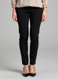 Pantalon slim taille élastique taille normale noir JULIE GUERLANDE femme