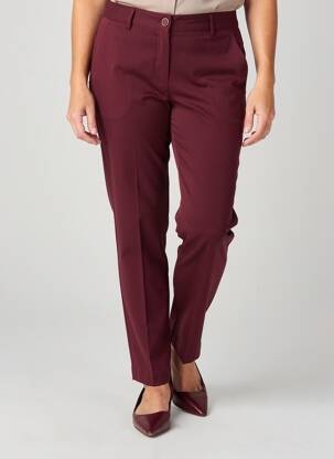 Pantalon chino tissage popeline taille normale rouge JULIE GUERLANDE femme
