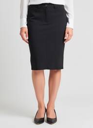Jupe mi-longue coupe droite noir JULIE GUERLANDE femme