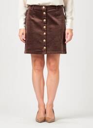 Jupe courte poches marron fonce C'EST BEAU LA VIE femme