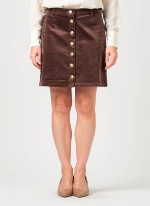 Jupe courte poches marron fonce C'EST BEAU LA VIE femme