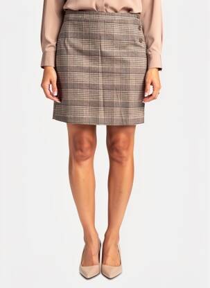 Jupe courte taille à pinces marron C'EST BEAU LA VIE femme