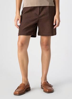 Short taille à pinces taille haute marron C'EST BEAU LA VIE femme