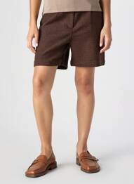 Short taille à pinces taille haute marron C'EST BEAU LA VIE femme