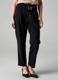 Pantalon droit stretch taille normale noir VILA femme