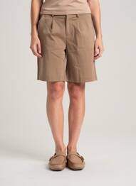 Bermuda taille élastique taille normale marron OBJECT femme
