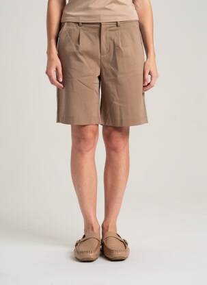 Bermuda taille élastique taille normale marron OBJECT femme