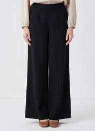 Pantalon large fermeture zip latéral taille normale noir VILA femme