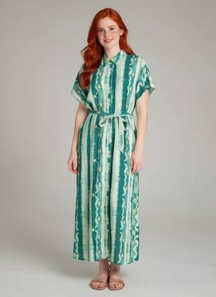 Robe longue manches courtes manches courtes vert VILA femme