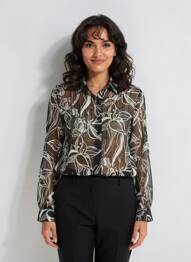 Chemisier imprimé fleurs manches longues noir LOLA ESPELETA femme