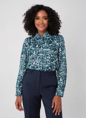 Chemisier coupe cintrée manches longues vert LOLA ESPELETA femme