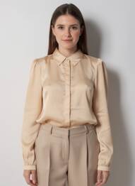 Chemisier coupe fluide manches longues beige VILA femme