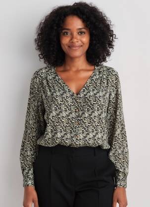 Chemisier coupe droite manches longues vert LOLA ESPELETA femme