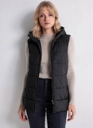 Doudoune poches a capuche noir VILA femme