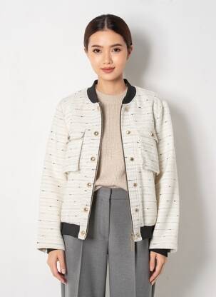 Blouson col v beige VILA femme