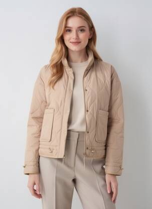 Doudoune poches sans capuche beige OBJECT femme