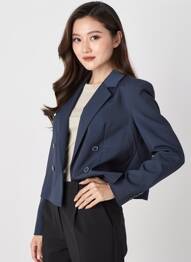 Blazer coupe cintrée bleu VILA femme