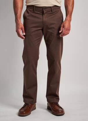 Pantalon chino stretch taille normale marron CAMBRIDGE homme