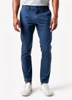 Pantalon chino stretch taille normale bleu CAMBRIDGE homme