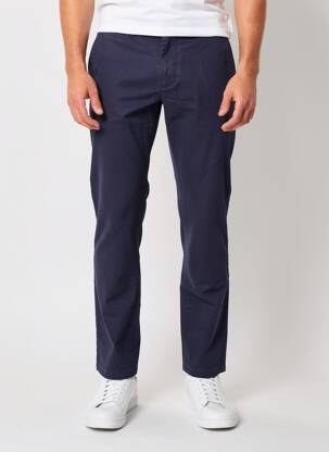 Pantalon chino tissage popeline taille normale bleu CAMBRIDGE homme