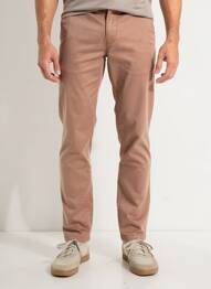 Pantalon chino tissage popeline taille normale marron CAMBRIDGE homme