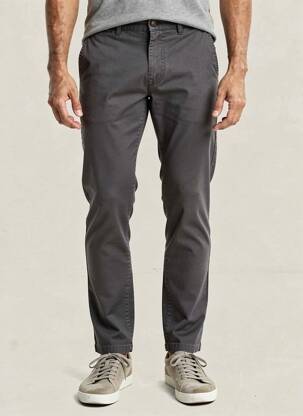 Pantalon chino tissage popeline taille normale gris CAMBRIDGE homme