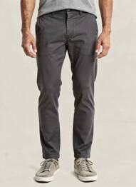 Pantalon chino tissage popeline taille normale gris CAMBRIDGE homme