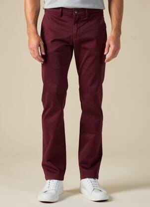 Pantalon chino tissage popeline taille normale rouge CAMBRIDGE homme