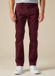 Pantalon chino tissage popeline taille normale rouge CAMBRIDGE homme