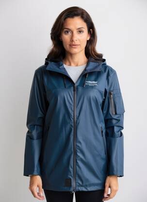 Imperméable fermeture zippée sur le devant a capuche bleu BOMBERS femme