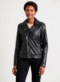 Veste en cuir poches noir OAKWOOD femme