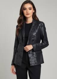 Blazer poches noir HBT femme