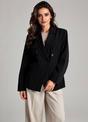 Blazer manches longues noir HBT femme
