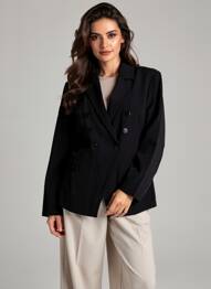Blazer manches longues noir HBT femme