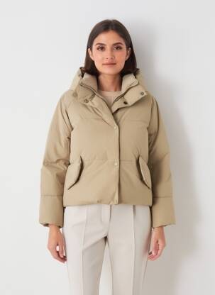 Doudoune manches longues a capuche beige SUN VALLEY femme