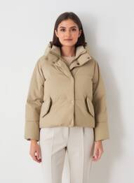 Doudoune manches longues a capuche beige SUN VALLEY femme